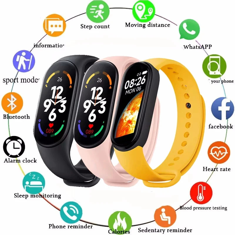 M7 Smart Watch – Fitness Tracker, Heart Rate & Blood Pressure Monitor for Men & Women