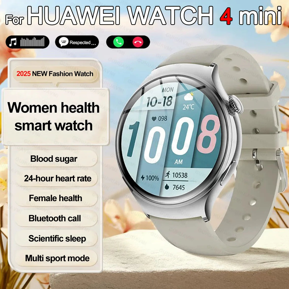 Huawei Watch 4 Mini Smartwatch – 1.27" AMOLED HD Display, Call Reminder, Always On Time
