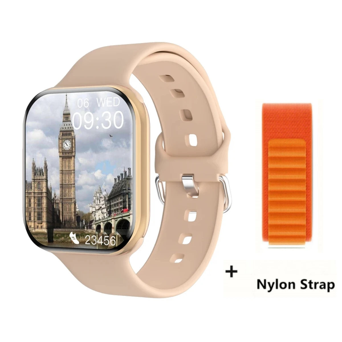 GPS Smart Watch Men for Apple Watch 9 Series – Always On Display, Body Temperature, BT Call, NFC, for iOS & Android