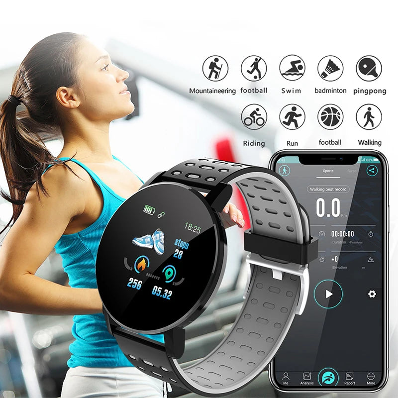 119S Bluetooth Smartwatch – Blood Pressure Monitor, Fitness Tracker, Sports Smart Band for Android & IOS
