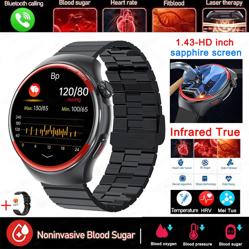 2025 ECG+HRV Medical Grade Smartwatch – Health Monitoring, Blood Pressure & Sugar Tracker