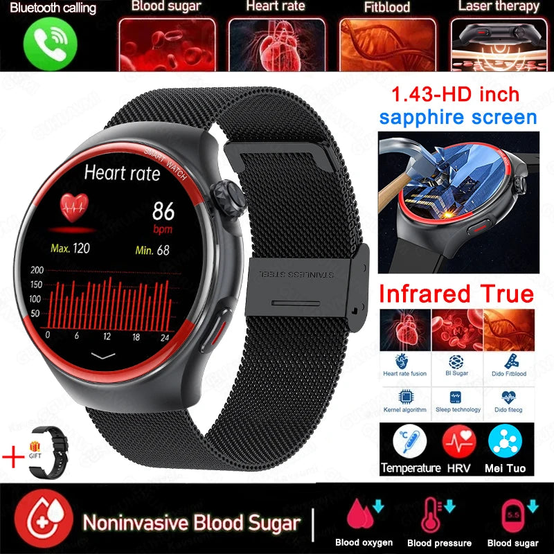 2025 ECG+HRV Medical Grade Smartwatch – Health Monitoring, Blood Pressure & Sugar Tracker