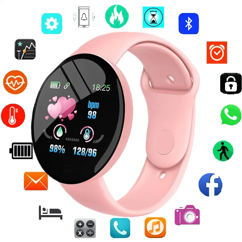 Macaron Color Smart Watch for Kids – Bluetooth Fitness Tracker Waterproof Sports Watch