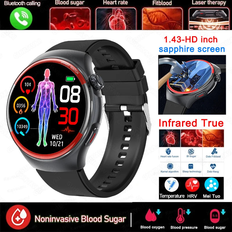 2025 ECG+HRV Medical Grade Smartwatch – Health Monitoring, Blood Pressure & Sugar Tracker
