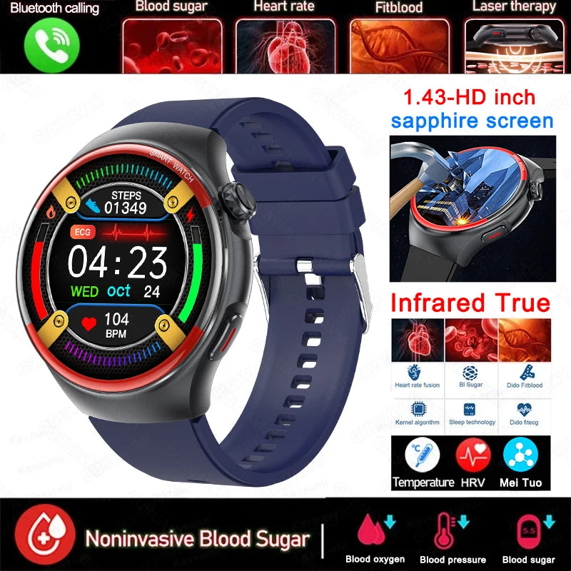 2025 ECG+HRV Medical Grade Smartwatch – Health Monitoring, Blood Pressure & Sugar Tracker