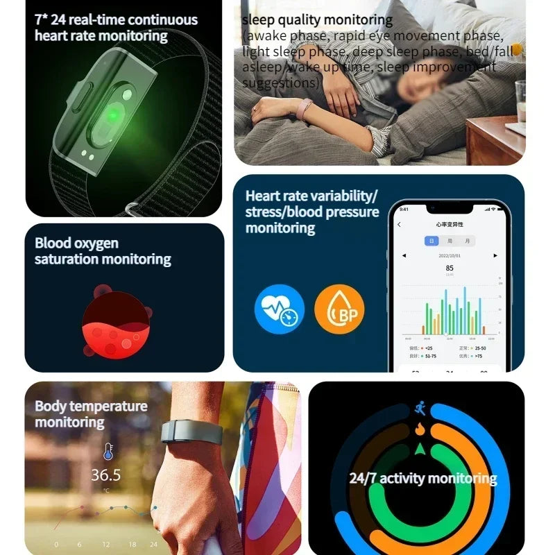 2208A Smart Bracelet – Heart Rate, Blood Pressure & Fitness Tracker