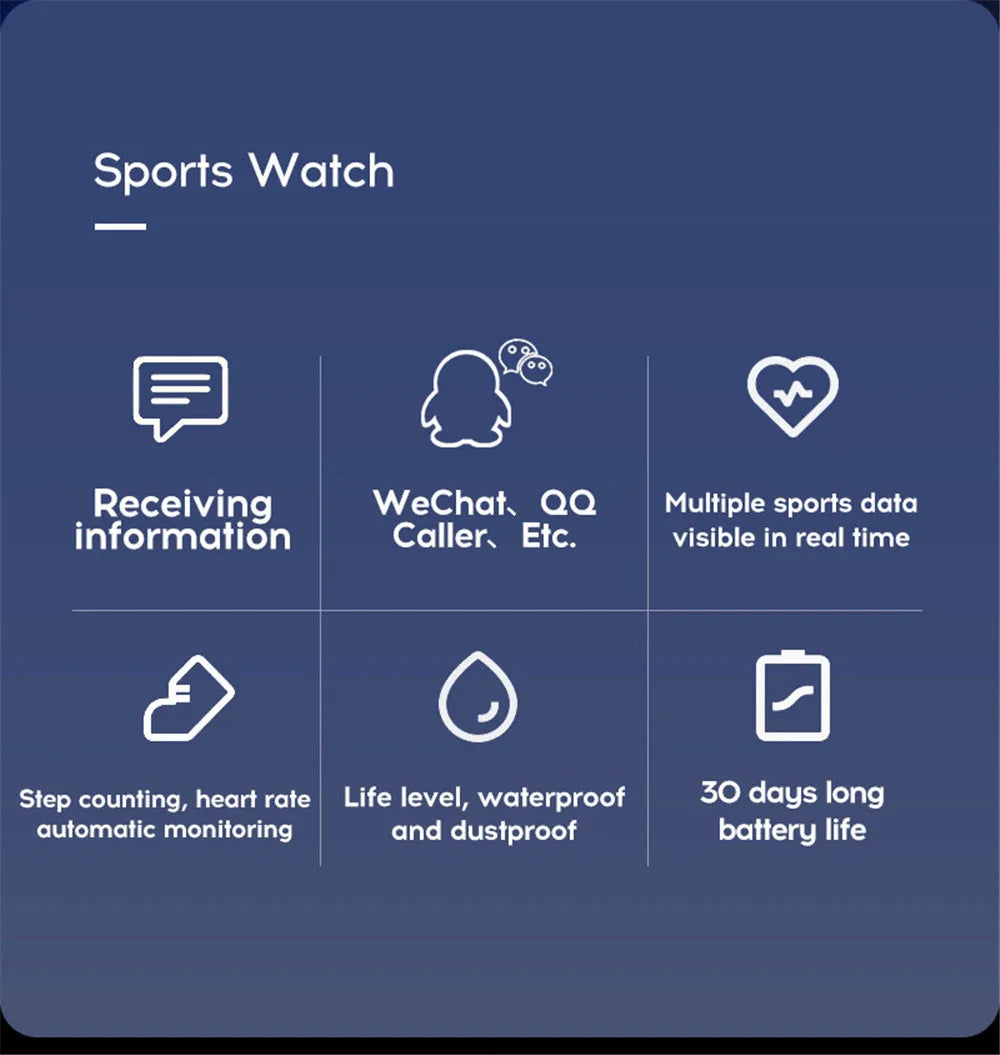 D13 Smartwatch – Blood Pressure & Heart Rate Monitor, Fitness Tracker for Men & Women