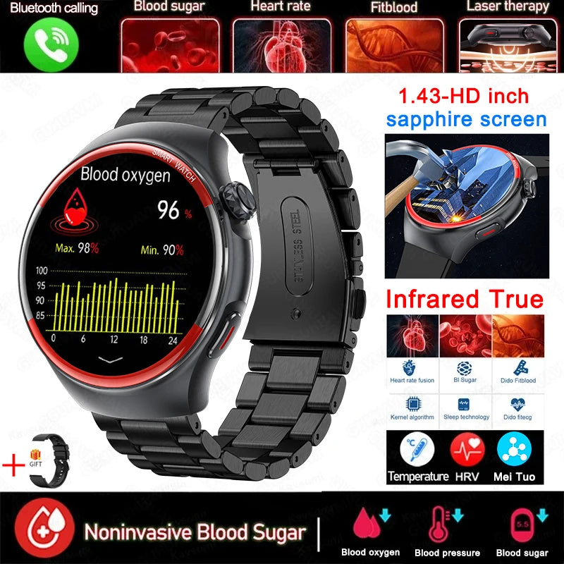 2025 ECG+HRV Medical Grade Smartwatch – Health Monitoring, Blood Pressure & Sugar Tracker