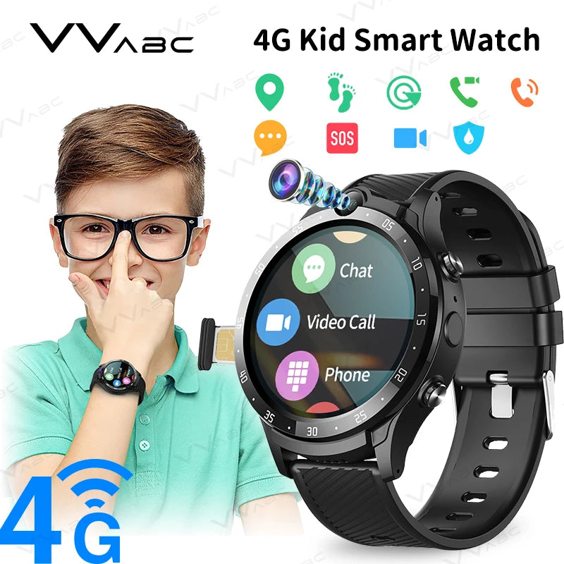 VVABC 4G SIM Card Kids Smartwatch – HD Camera, Phone, Locator & Long Battery Life