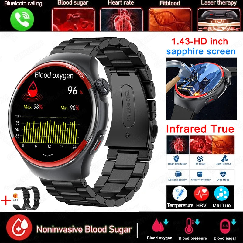 2025 ECG+HRV Medical Grade Smartwatch – Health Monitoring, Blood Pressure & Sugar Tracker