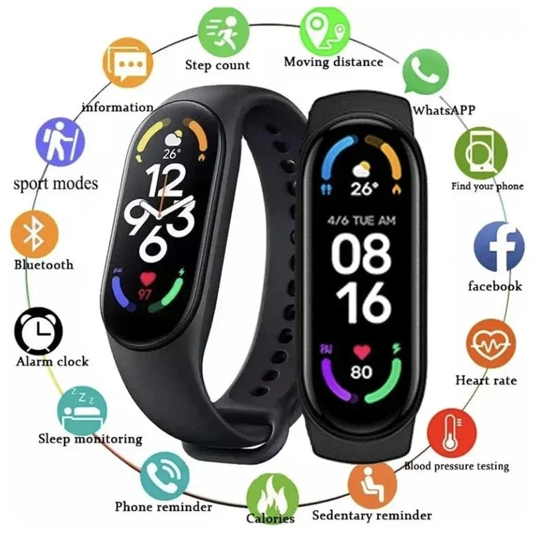 M7 Smart Watch – Fitness Tracker, Heart Rate & Blood Pressure Monitor for Men & Women