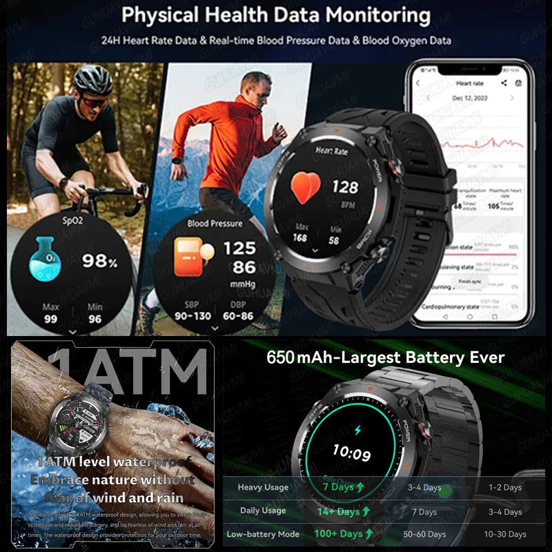 2024 HUAWEI GPS Outdoor SmartWatch – HD AMOLED, Heart Rate Monitor, Bluetooth Call, IP68 Waterproof