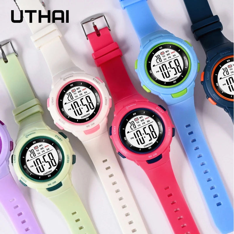 UTHAI CE49 Kids Smartwatch – Fashion Luminous Waterproof Alarm Clock Watch for Boys & Girls